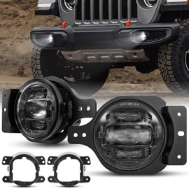 BICYACO 4 Inch LED Fog Lights, DOT 110W 4400LM Passing Light Compatible with Jeep Wrangler JL JLU Gladiator JT 2018 2019 2020 2021 2022 2023 2024 2025, Passing Lamps with 2 Pairs Mounting Brackets