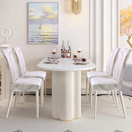 Alishomtll Stretch Chair Covers, Set of 4/6, Khaki Chair Covers, Swing Chair, Elastic Chair Covers, Removable Washable Dining Room Chairs Covers for Restaurant, Hotel, Banquet (Khaki Line, 4 Pieces)