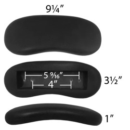chairpartsonline Replacement Office Chair Armrest Pads- Kidney - Pair - 4" & 5.5" Mounting -S5280