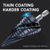 MACXCOIP 1/4"-1-1/8" Four Sprial Flute M35 Cobalt Step Drill Bit