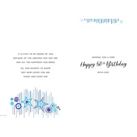 Regal Publishing Modern Milestone Age Birthday Card 50th Son - 9 x 6 inches C80769