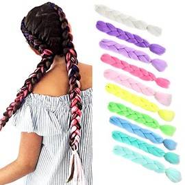 AMOXO 40 Colors Wig Extensions 3pcs Set Solid Color 60cm Braid Gradient Braid Hair Accessories Assorted Up Wig Hair Bundles Wig Hair Extensions Hair Accessories Hair Extension Hair Accessory Hip Hop