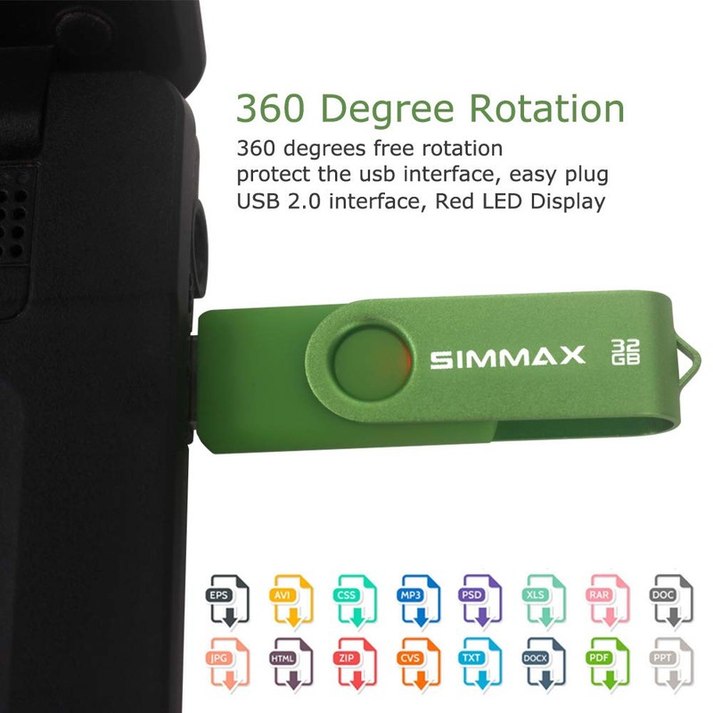 SIMMAX - memoria USB (5 unidades, 32 GB, USB 2.0),