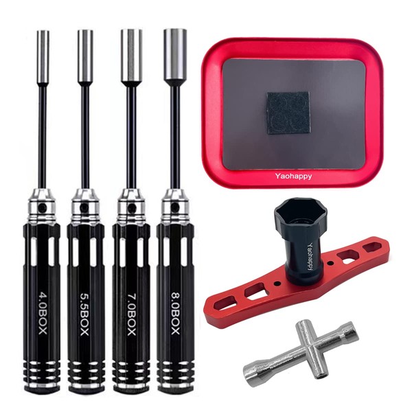 Hex Driver Set Hexagonal Head Nut Drivers 4.0/5.5/7.0/8.0mm and 4-Way