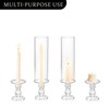 Clear Glass Hurricane Candle Holder Set of 2, 13.8 inch