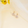 Gold Flower Earrings December Birthstone Leverback Earrings Hypoallergenic Cubic Zirconia
