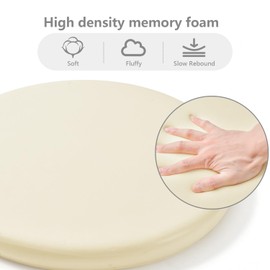 Gumcoly 14Inch Bar Stool Cushions,Round Memory Foam Seat Cushion,Anti Slip Circle Stool Cushions,Detachable Chair Cushion,Fabric Soft Chair Pad for Office Dining Kitchen Living Room Dark Grey