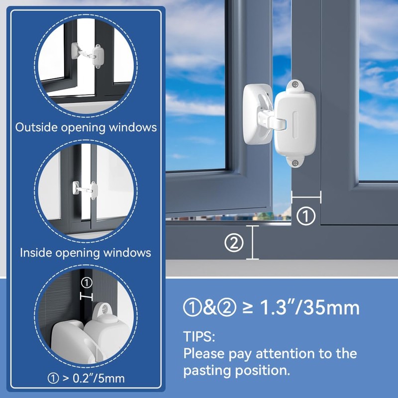 SAFELON Adjustable Window Gap Size Baby Safety Window Restrictor, Child