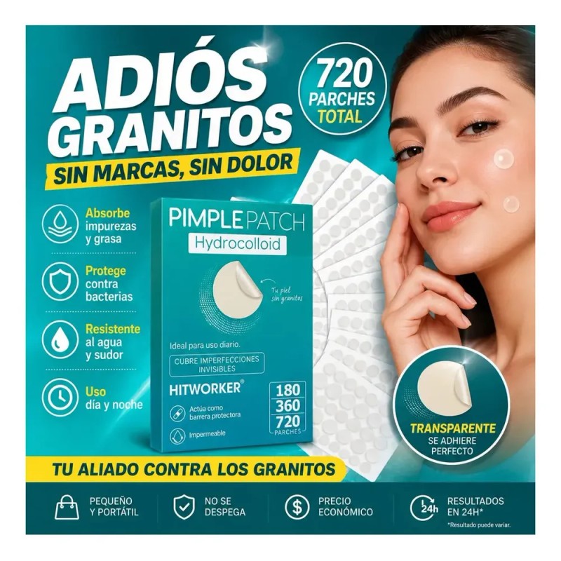 JOVEECO - 720pcs Parches Para Acné Hidrocoloide Absorbe La Grasa,parches