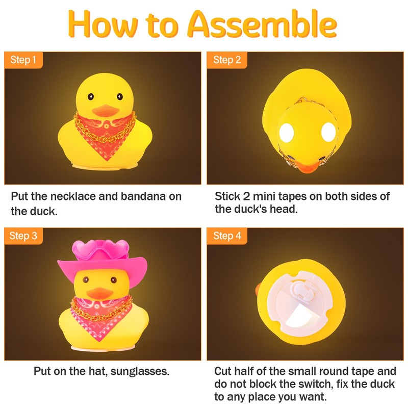 wonuu Cute Yellow Rubber Duck with Light Glowing Rubber Ducks