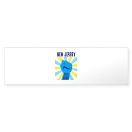 CafePress New Jersey FIST Pump 10"x3" Rectangle Vinyl Bumper Sticker Car Decal