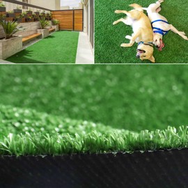 Heyroll Artificial Grass 3X21ft, 0.4" Height Fake Grass Turf Mat, Patio Balcony Lawn, Astro Turf Rug Dogs Pet, Indoor Outdoor Garden Synthetic Grass Carpet, Rubber Backed, Drainage Holes,Customized