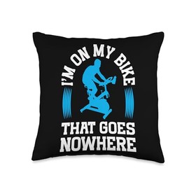 Spinning Class Bike that goes nowhere Spin Class Gym Throw Pillow