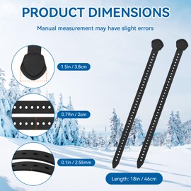 18 Inch Snowshoe Straps Replacement for MSR Snowboard Binding Straps Kit - Compatible with PosiLock Bindings and Pre 2010 Snowshoe Bindings, Black, 2 Pack