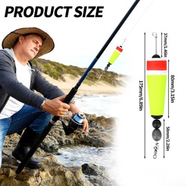 4pcs Fishing Slip Floats Rigs, Weighted Popping Corks for Freshwater and Saltwater Bobber Tackle Durable Fishing Tackle Kit for Trout Bass (3in, Yellow)