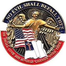 Eagle Crest No Evil Shall Befall Thee Christian Lapel Pin