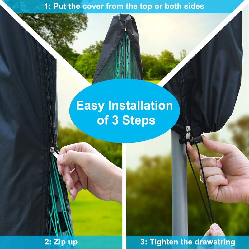 Mrrihand Rotary Washing line Cover 180cm, Black