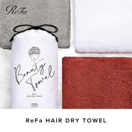 MTG ReFa Hair Dry Towel, Quick Drying, Egyptian Cotton, Gray, 15.7 x 31.5 inches (400 x 800 mm)