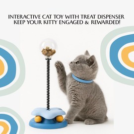 Interactive Cat Toy with Treat Dispenser – Keep Your Kitty Engaged & Rewarded! (White-Yellow)