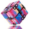 Infinity Cube Fidget Cubes Toy Mini Hand Held Fidget Stress Anxiety Relief Galaxy Purple for Adults Kids ADD ADHD Good Gift Killing Time Cool Fun Magic Puzzle Flip Not Noisy Portable Toy