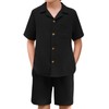 Haloumoning Boys 2 Pieces Summer Outfits Beach Short Sleeve Button