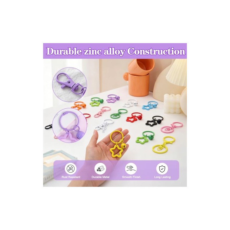 27PCS Colorful Key Rings Set with Lobster Clasps