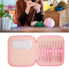 9Pcs Crochet Hook Set, Professional 2mm to 6mm Crochet Hook Kit with Grips Small Crochet Hooks Cute Crochet Hooks Ergonomic Crochet Hook Set for Adult Beginners