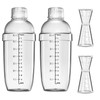 4 pcs Clear Cocktail Shaker Set 2 pcs Plastic bar