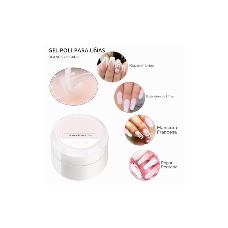 6 en 1 Kit Gel de Uñas Constructor, Gel para