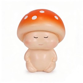 ehuoyan Meditation Mushroom Statue Mini Resin Figurine for Desk Shelf Decor Cute Whimsical Home Office Accessory Gift for Women Plant Lovers