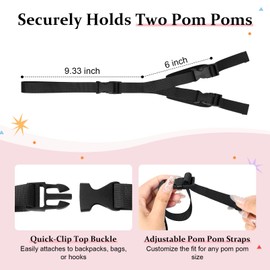 DEEKA Pom Pom Holder Carrier for Backpack Adjustable Cheer Bag Tags Accessories Cheerleader Team Essentials Tags (Navy Blue)