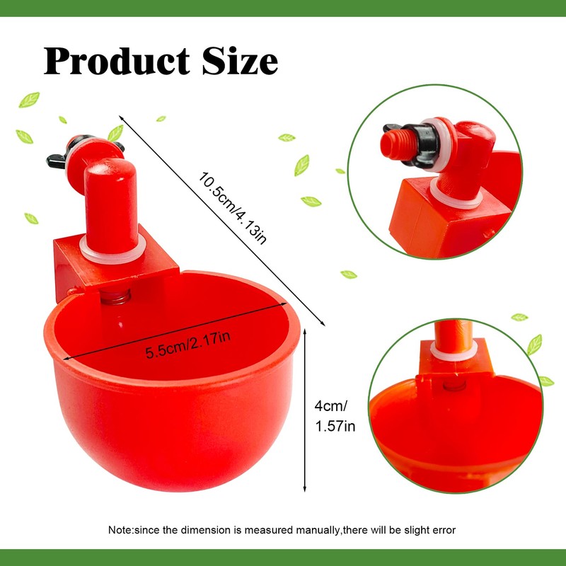 1L Hanging Chicken Drinker with Cup and Holder, Automatic Drinking