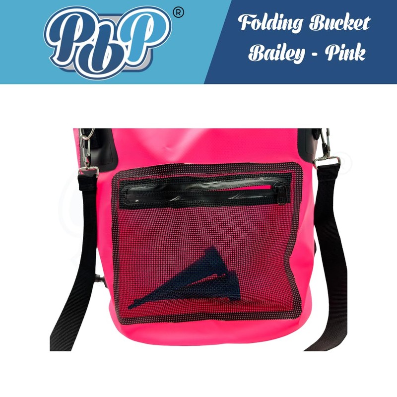 PBP Bailey 30L Folding Bucket with Quick Hose Connector (Pink)