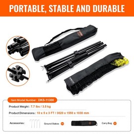 VEVOR Badminton Net Set, Outdoor Backyard Beach Park Badminton Net, Portable Badminton Equipment Set, Adults Kids Badminton Net with Poles, Carrying Bag, 4 Iron Rackets, and 3 Nylon Shuttlecocks - Color: 3/4 inch【10 x 2.5 ft】