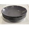 IKEA New IKEA STRIMMIG Deep plate 4 Pack Stoneware grey