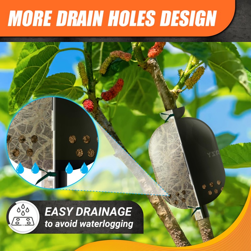 [Upgraded] 9Pcs Tree Root Growing Box with Drain Holes, Half