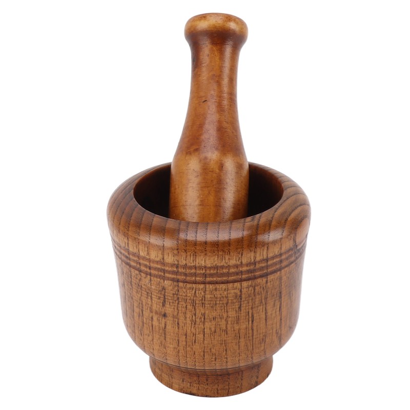 Garlic Grinder Bowl Jujube Wood Herb Crushing Bowl Multipurpose Spice
