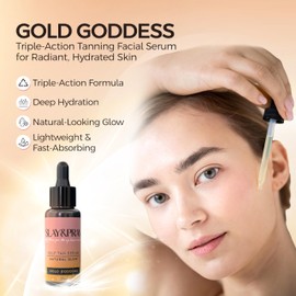 Gold Goddess, Vegan & Halal-Friendly Self-Tanning Radiance Serum – Conceals Imperfections, Evens Skin Tone, and Delivers a Streak-Free, Sun-Kissed Glow in a Compact (30ml) Travel-Friendly Bottle