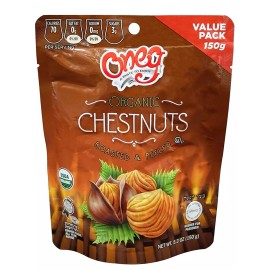 Oneg Roasted and Peeled Chestnuts Organic Chestnut Gluten Free Vegan Kosher - Single Chestnut Bag