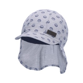 Sterntaler Unisex Children's Peaked Cap Neck Protection Anchor Children's Hat, light grey