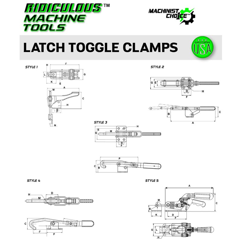 1000LB J-HOOK FLG BASE LATCH CLAMP
