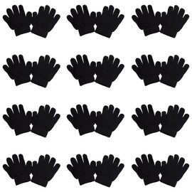HiFEN® 12 Pairs Kids Magic Gloves Stretchy Winter Warm Magic Gloves kids Full Finger Thermal Gloves Kids For Boys Girls One Size