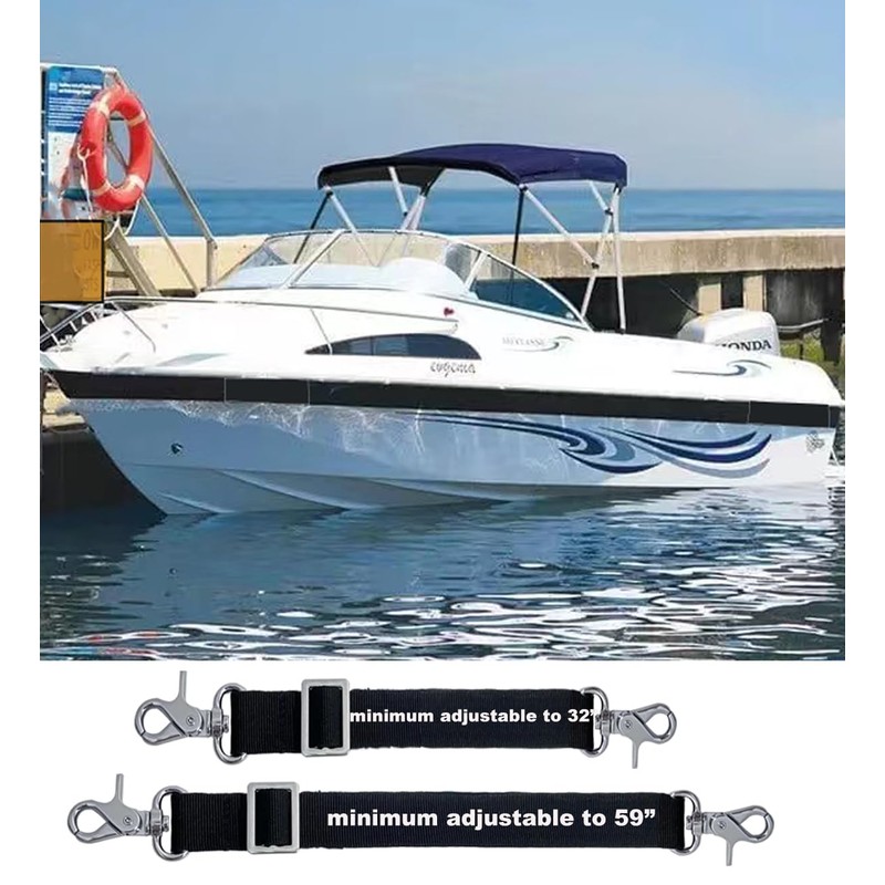 Adjustable Bimini Boat Top Straps,two Hooks Marine Awning Webbing Straps,with