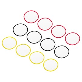sourcing map 30pcs Sublimation Patch Blank, Round Fabric Iron-on Blank Heat Transfer Repair Patch for DIY Crafts Caps Clothes, White with Black/Red/Yellow Border