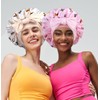 BelleVive 2+3 Pieces Large Satin Bonnets with Scrunchies for Women,