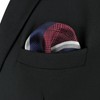 S&W SHLAX&WING Mens Pocket Square Striped Stripes Red Blue Large