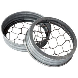 Galvanized Metal Flower Organizer Frog Lid for Mason Jars (3 Pack, Wide Mouth)