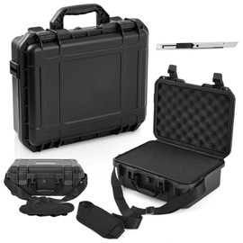 Relaxweex Hard Case with DIY Customizable Foam Detachable Shoulder Strapand and Utility Knife Waterproof Protective Case 16.34 x 12.4 x 6.5 in Fit Use of Cameras, Lenses or Microphones, Equipments