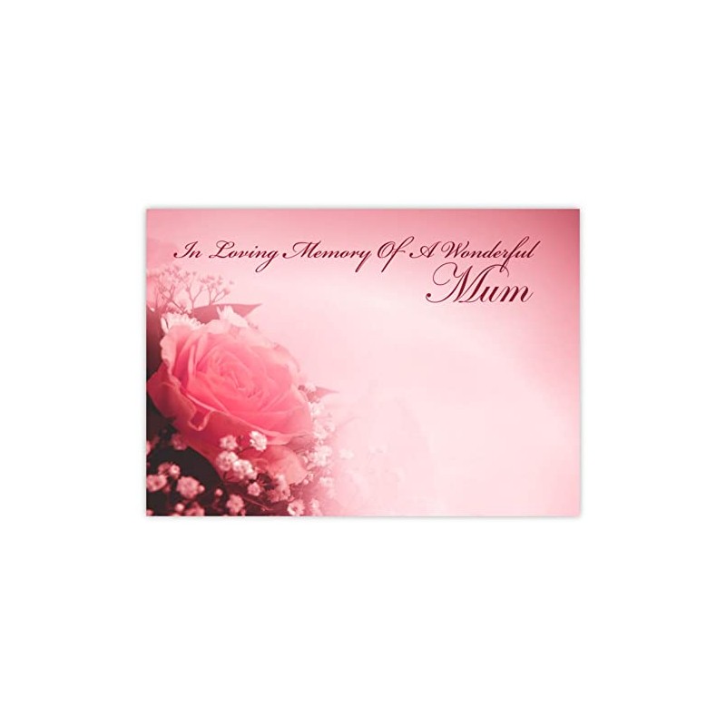 celloexpress In Loving Memory Mum (Pink Rose) Flower Message Cards