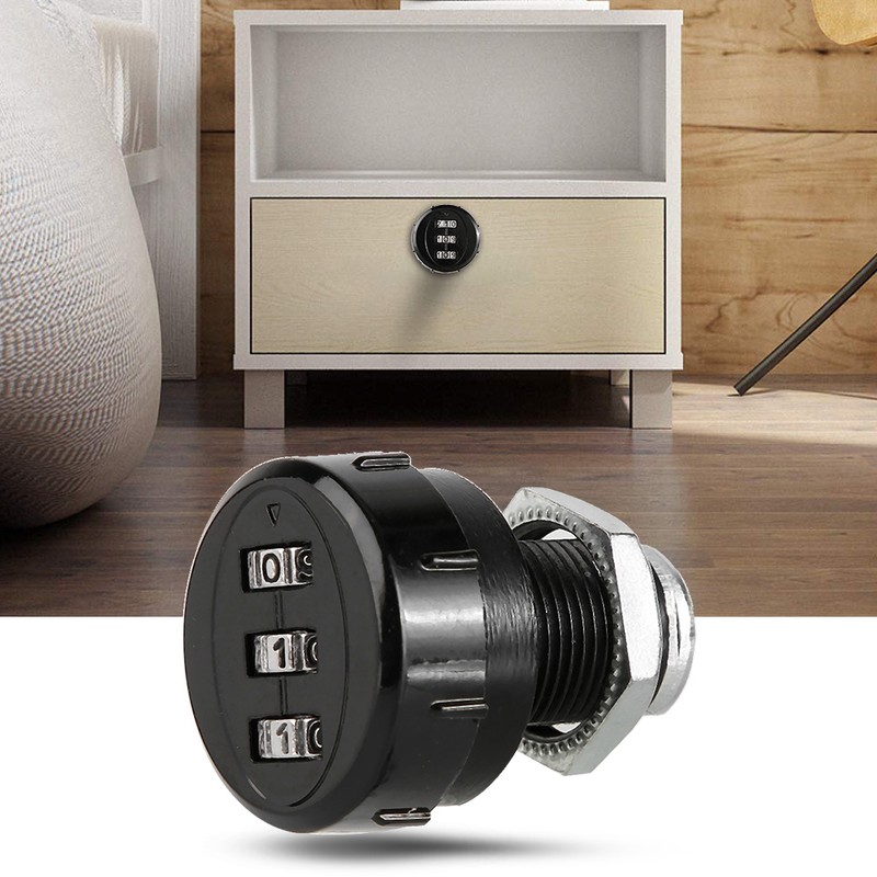 2pcs 3-Digit Zinc Alloy Mechanical Password Lock for Cabinet Wardrobe